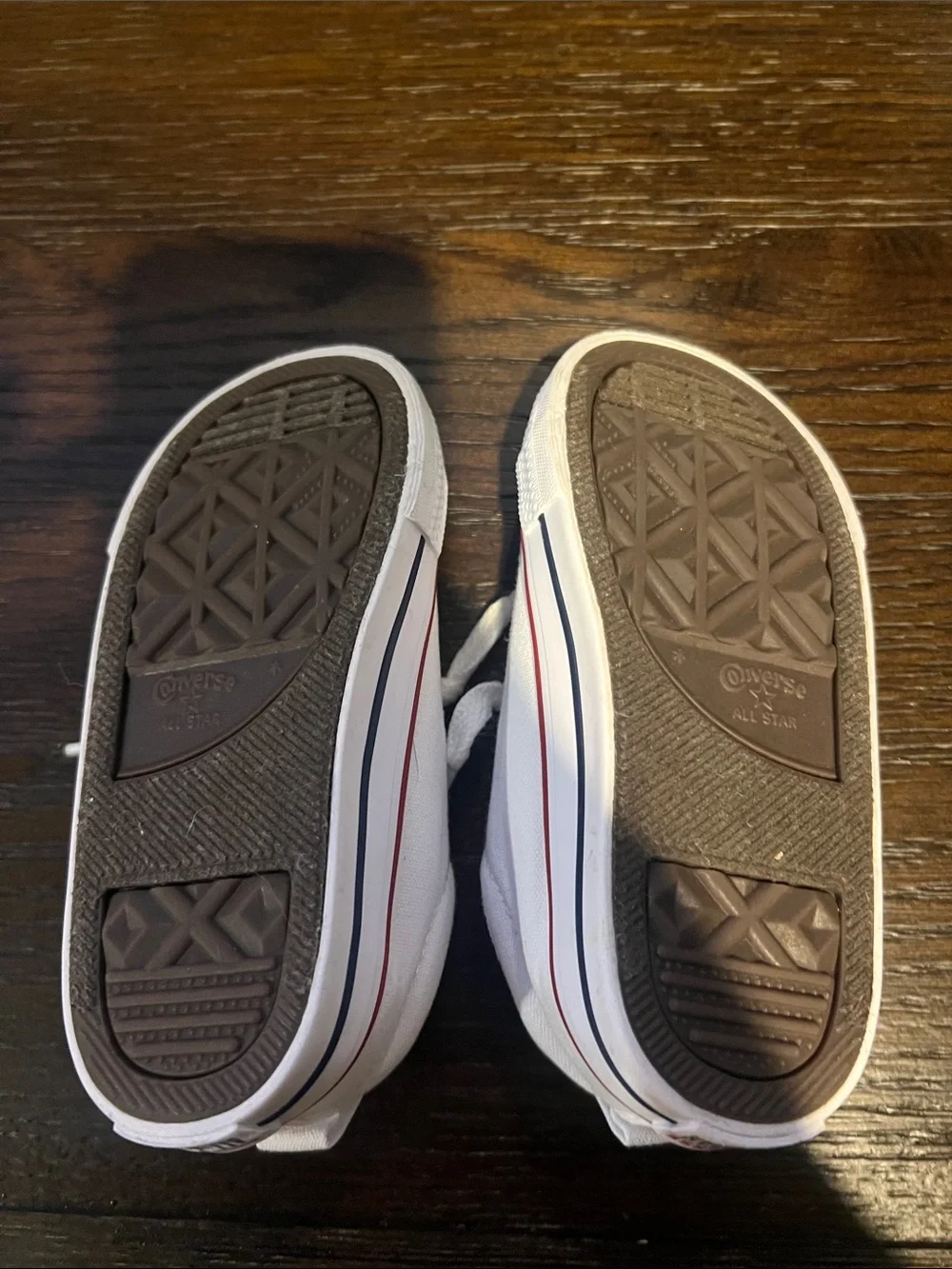Converse Kids White Sneakers with Red Accent